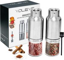 Gravity Electric Salt and Pepper Grinder Set - Automatic, Spice Grinder Battery-Operated with Adjustable Coarseness,One Hand Operated