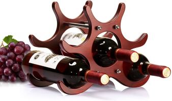 Wooden Wine Rack by Bella Vino - Wine Storage Space Saver for Kitchen - Durable Wine Bottle Holders