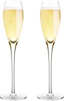 Bella Vino Hand Blown Crystal Champagne Flutes - Bella Vino Standard Champagne Glasses Made from 100% Lead Free Premium Crystal Glass