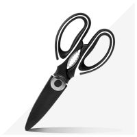 Multifunctional Heavy Duty Ultra Sharp Kitchen Shears with Cover, Stainless Steel with Beer Bottle Opener, Fish Scale Remover and Nut Cracker