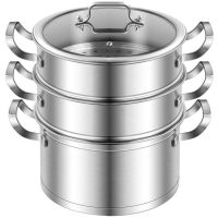 Daily Delicacies Pot 304 Stainless Steel  3-Tier Steamer Pot