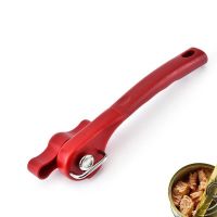 Can Opener Soft Edge Manual Durable Stainless Steel with Ergonomic Soft Grips Handle, Easy Turn Round Knob Openers