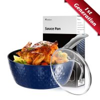Induction Saucepan with Lid, 20cm/1.8L Milk Pan Non Stick Saucepan, Aluminum Ceramic Coating Cooking Pot - PFOA Free with Stainless Steel Handle
