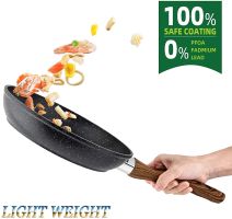 Egg Frying Pan Non Stick 20cm/ 8 inch, Induction Wok, Forged Aluminum Woks Nonstick Anti-Scratch Coating Anti-scalding Handle Design